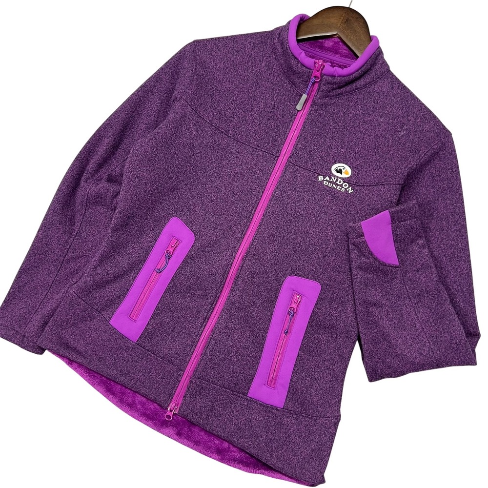 Peter Millar Bandon Dunes Purple Fleece Jacket Lined Full Zip Jacket Women's S